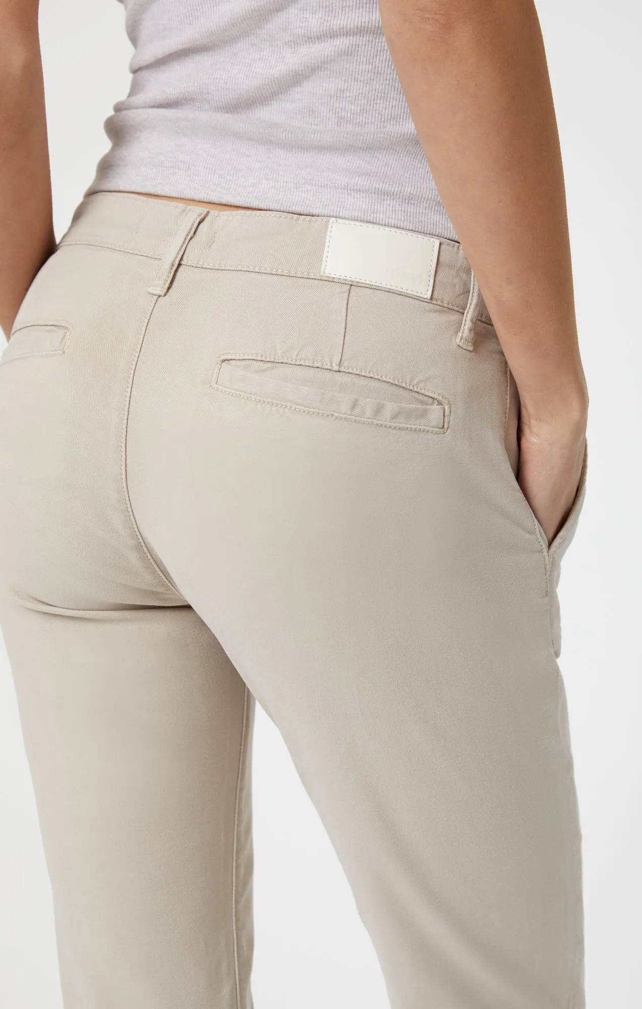 BROOKE SLIM CHINO IN SILVER GREY LUXE TWILL