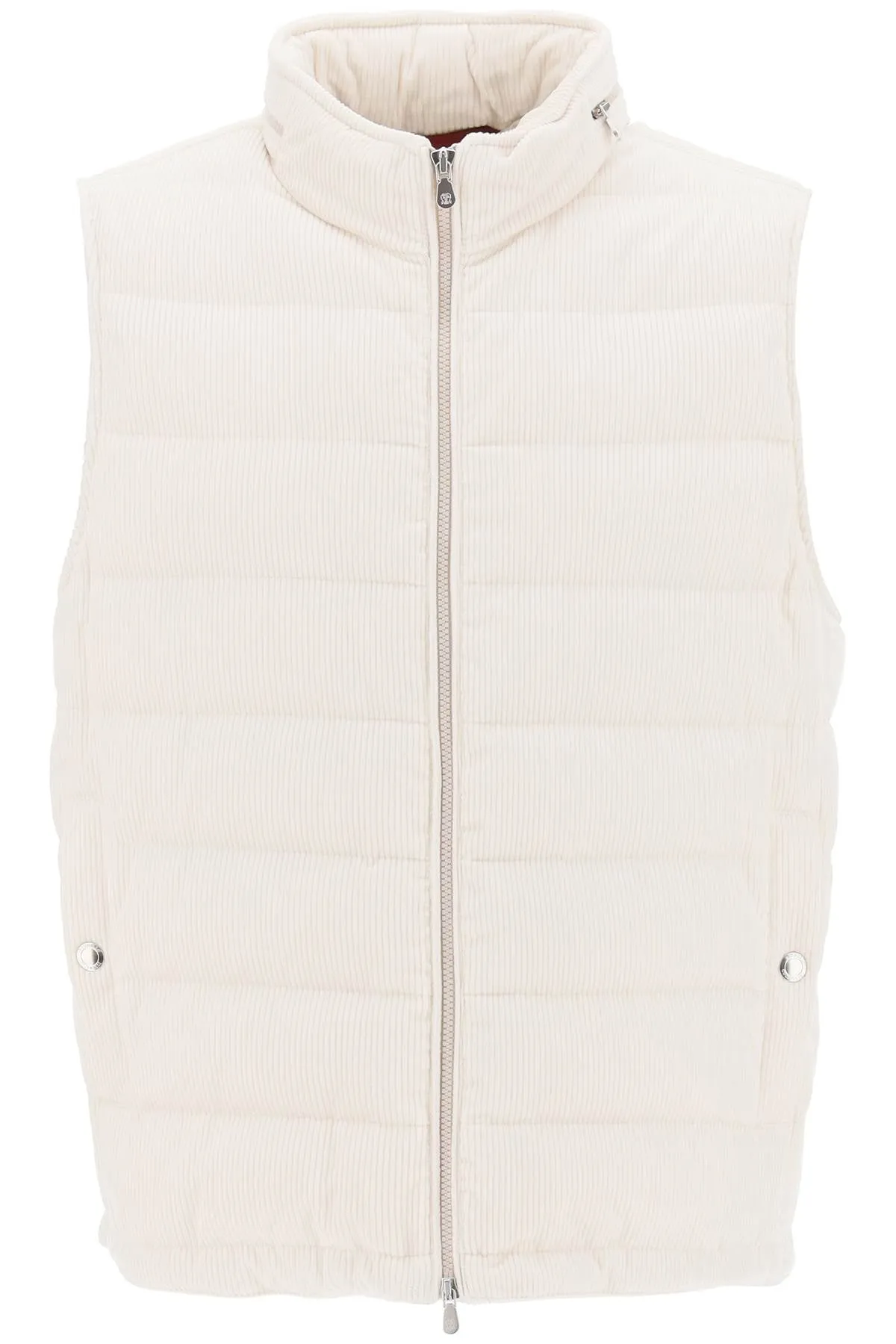 Brunello cucinelli corduroy sleeveless puffer vest