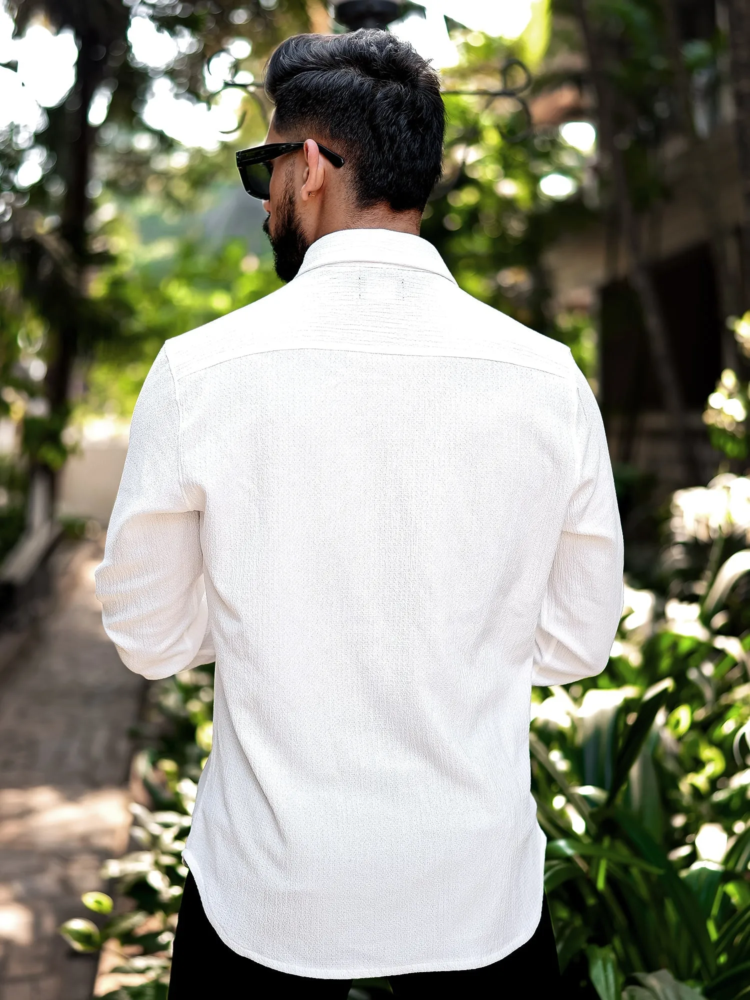 Bubble White Full Sleeve Shirt