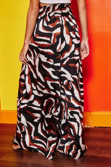 Bucketlist Animal Print Wide Leg Pants