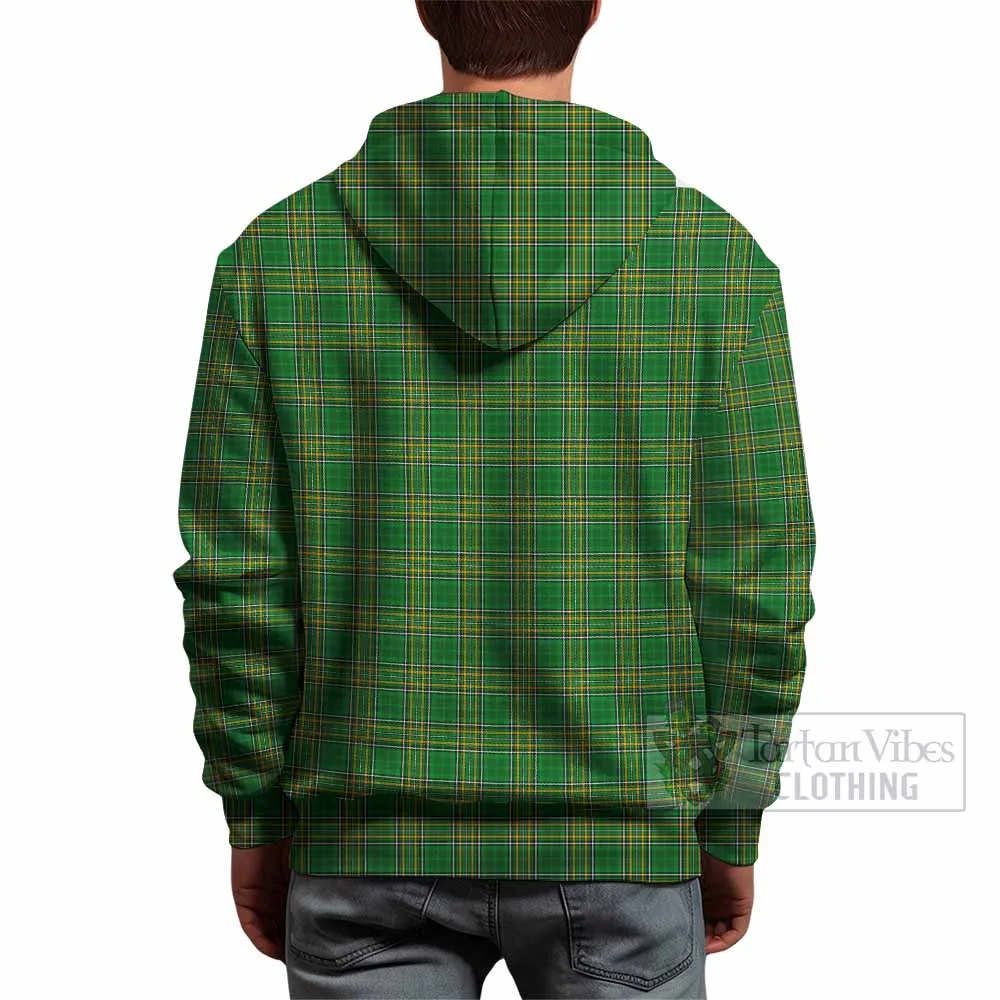 Burges Irish Clan Tartan Hoodie with Coat of Arms