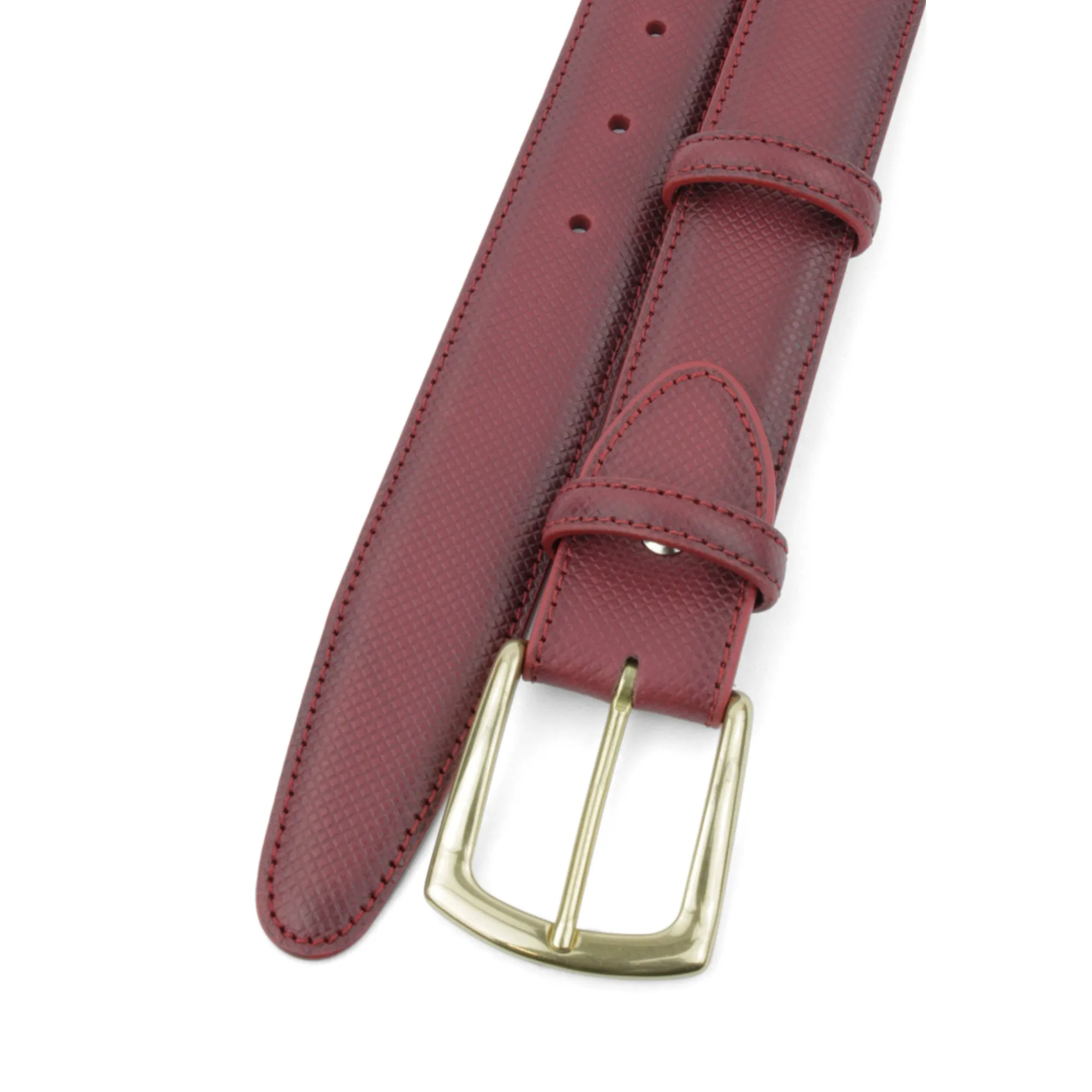 Burgundy Dadino Texture Burnished Belt