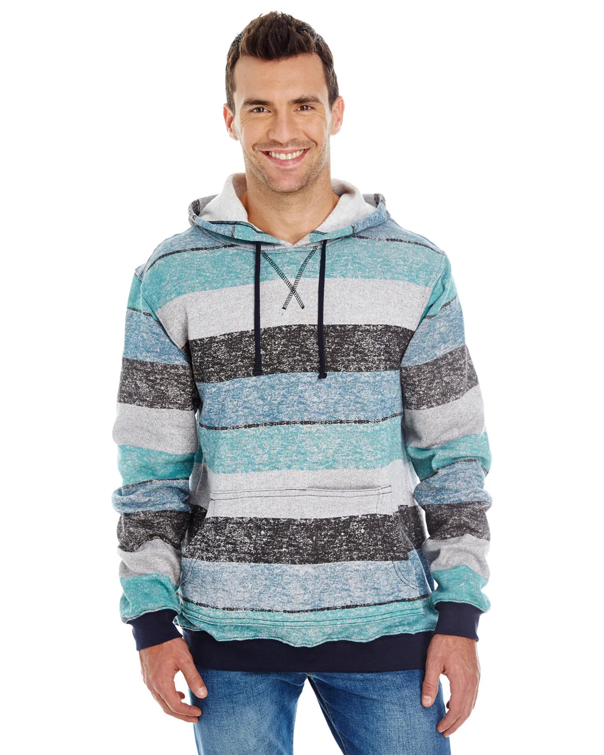 Burnside Men's Printed Stripe Marl Pullover