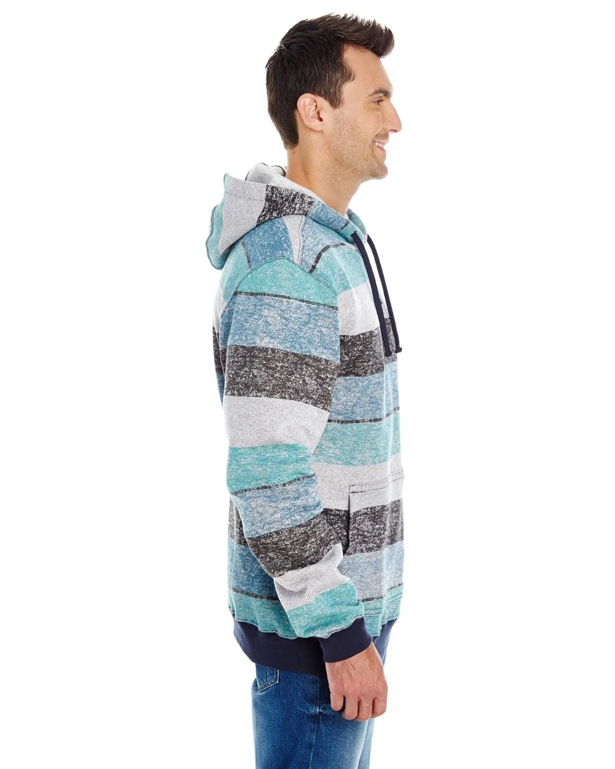 Burnside Men's Printed Stripe Marl Pullover