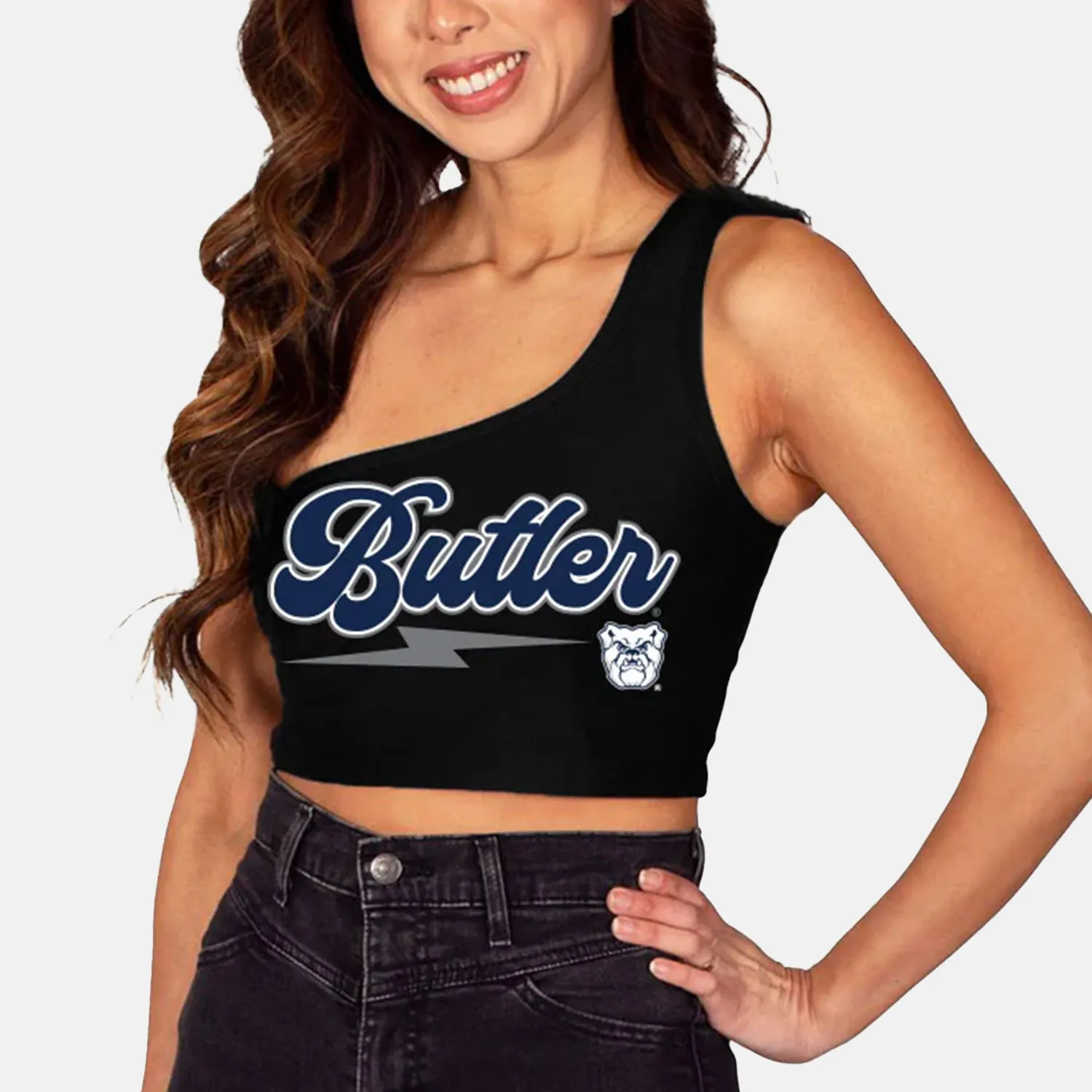 Butler Black One Shoulder Top