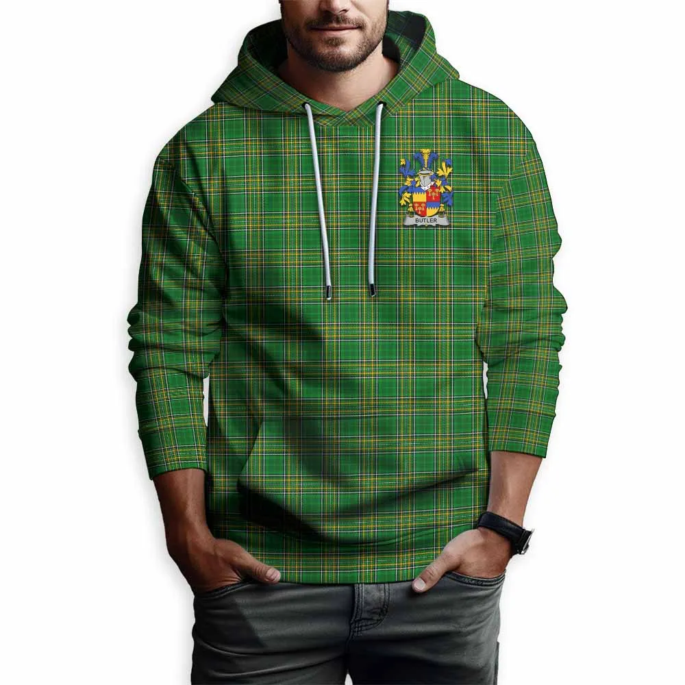 Butler Irish Clan Tartan Hoodie with Coat of Arms