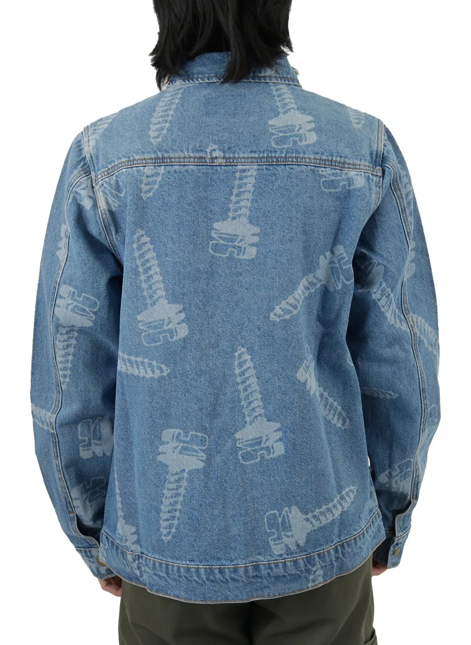 Butter Laser Graphic Denim Jacket - Vintage Indigo