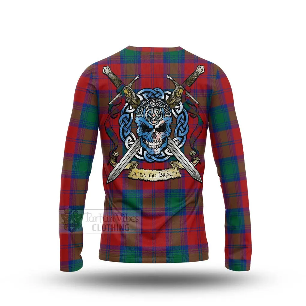 Byres (Byses) Tartan Long Sleeve T-Shirt with Family Crest Celtic Skull Style