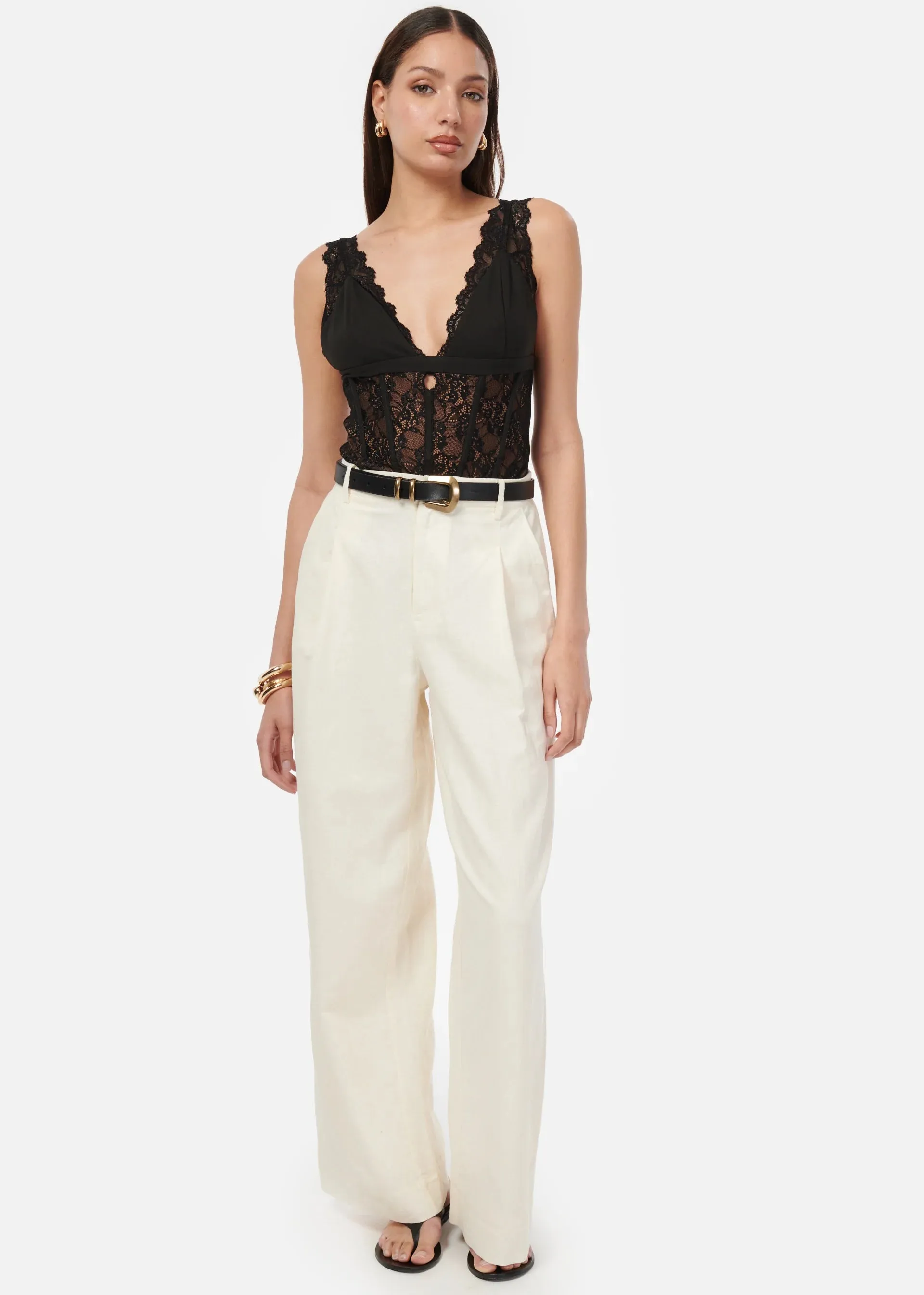 CAMI NYC CADIZ WIDE LEG PANT CREAM