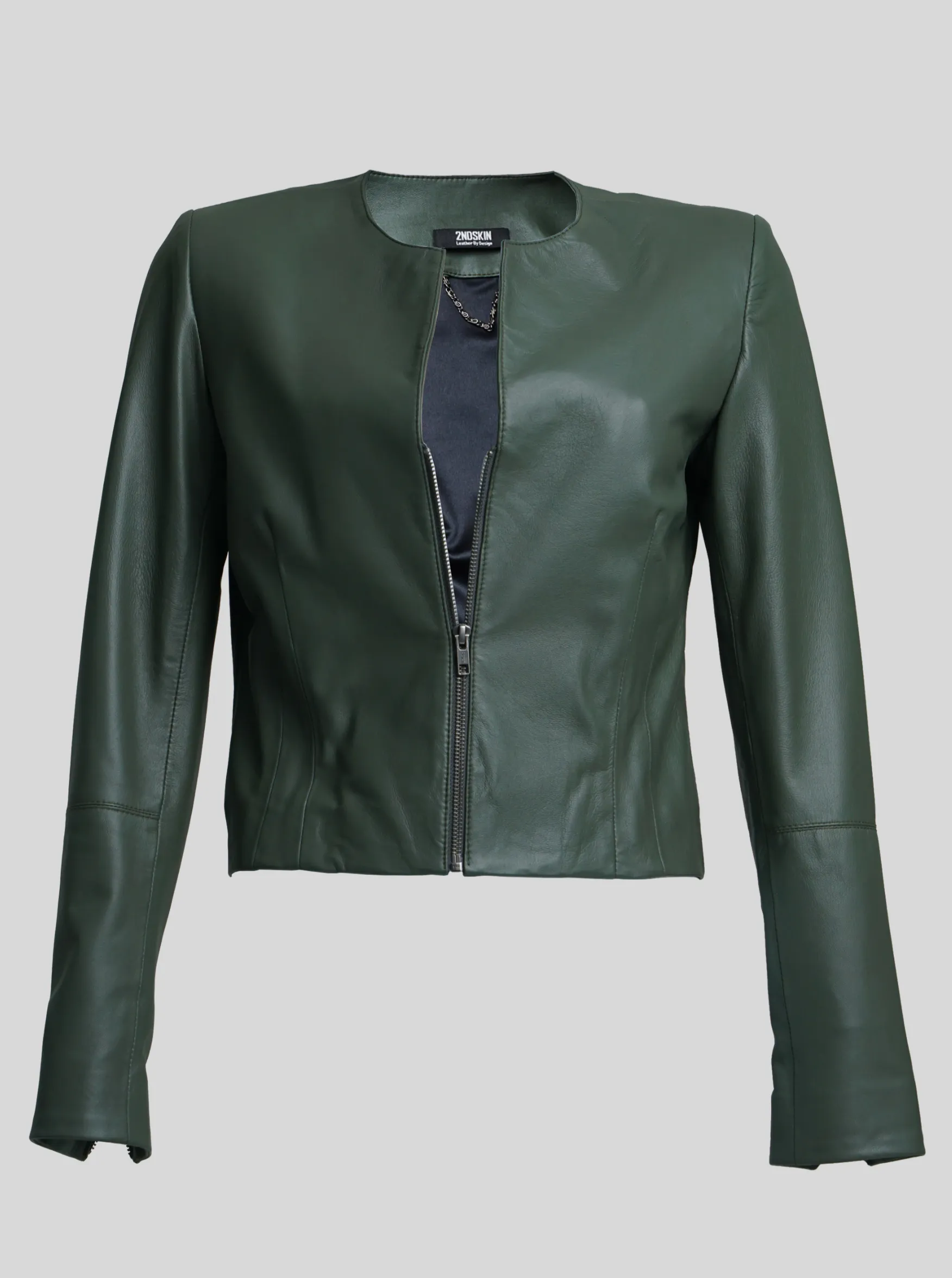 CAPRI LEATHER JACKET - OLIVE