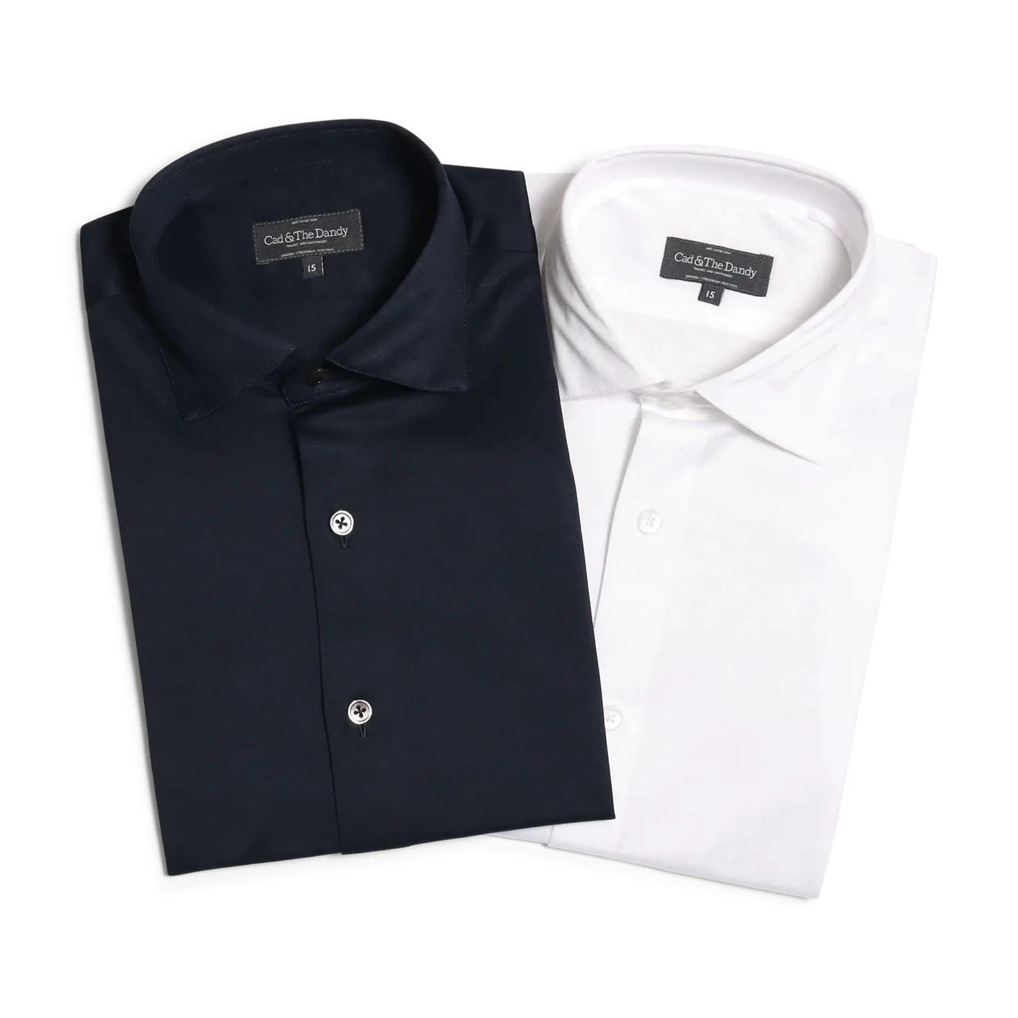 Casual Collar, Single Cuff Shirt in Navy Jersey