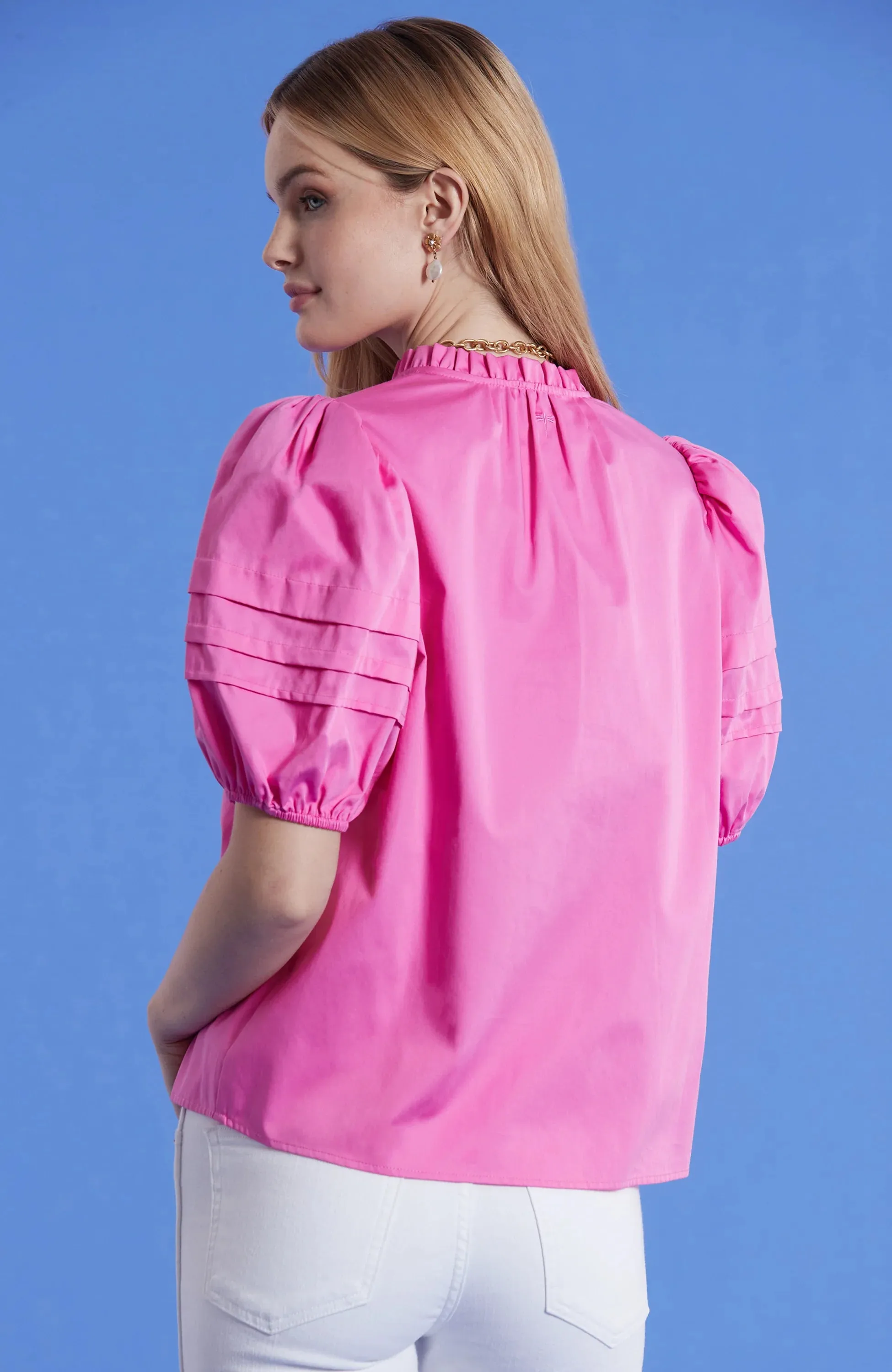 Cheeky Pink Jenna Cotton Sateen Top