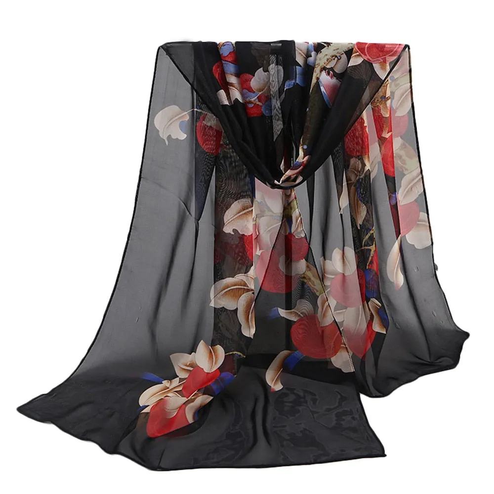 Chiffon Print Women Scarves Shawl Jacquard Cotton Parisian Stripe Shawl Soft Beach Towel Scarf Wraps Summer Light Scarf