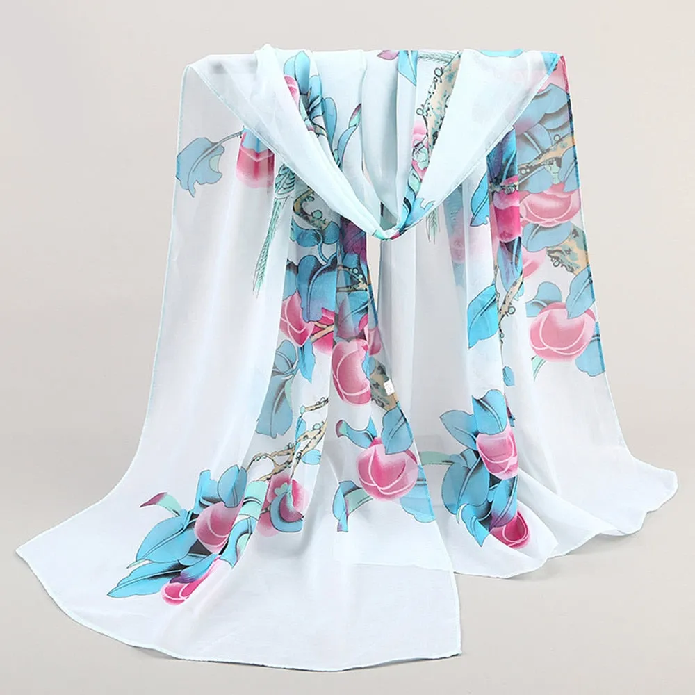 Chiffon Print Women Scarves Shawl Jacquard Cotton Parisian Stripe Shawl Soft Beach Towel Scarf Wraps Summer Light Scarf