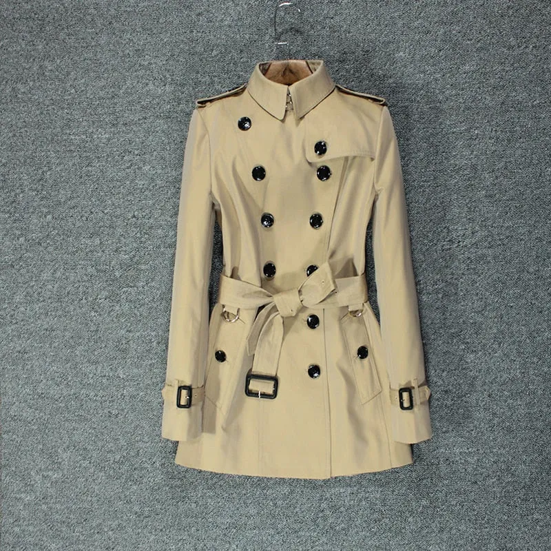 Classic British Khaki Trench Coat