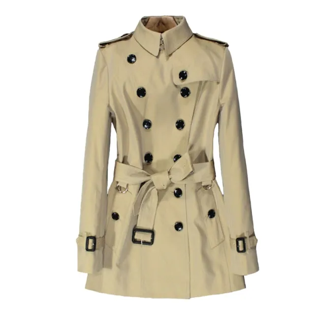 Classic British Khaki Trench Coat