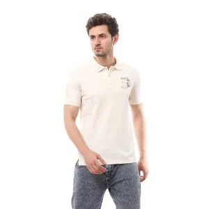 Classic Cotton Polo T-Shirt For Men - Off White