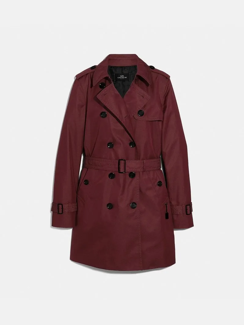 Coach Women's Trench Coat Wine F34024