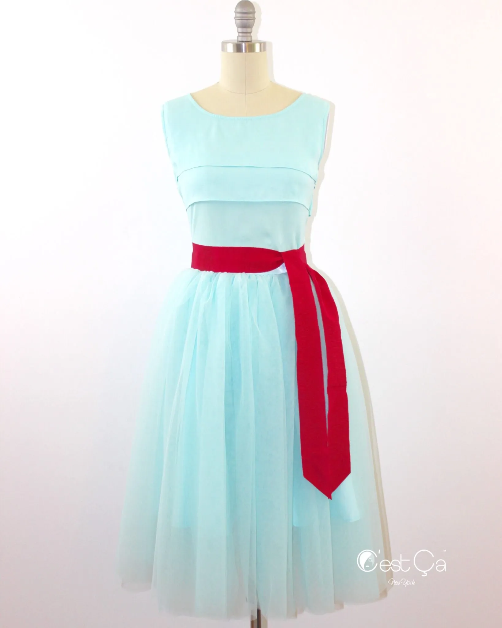 Colette Turquoise Soft Tulle Skirt - Midi