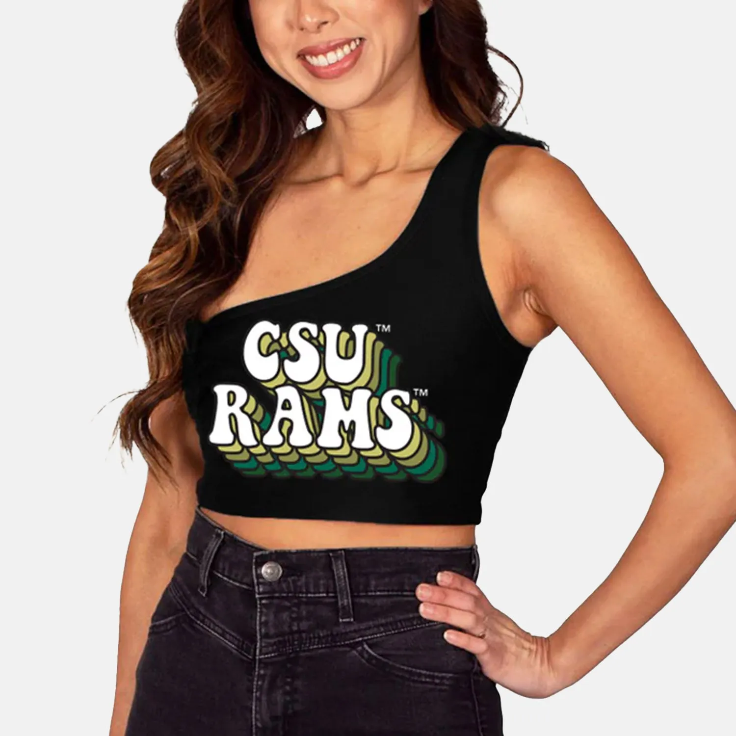 Colorado State Black One Shoulder Top