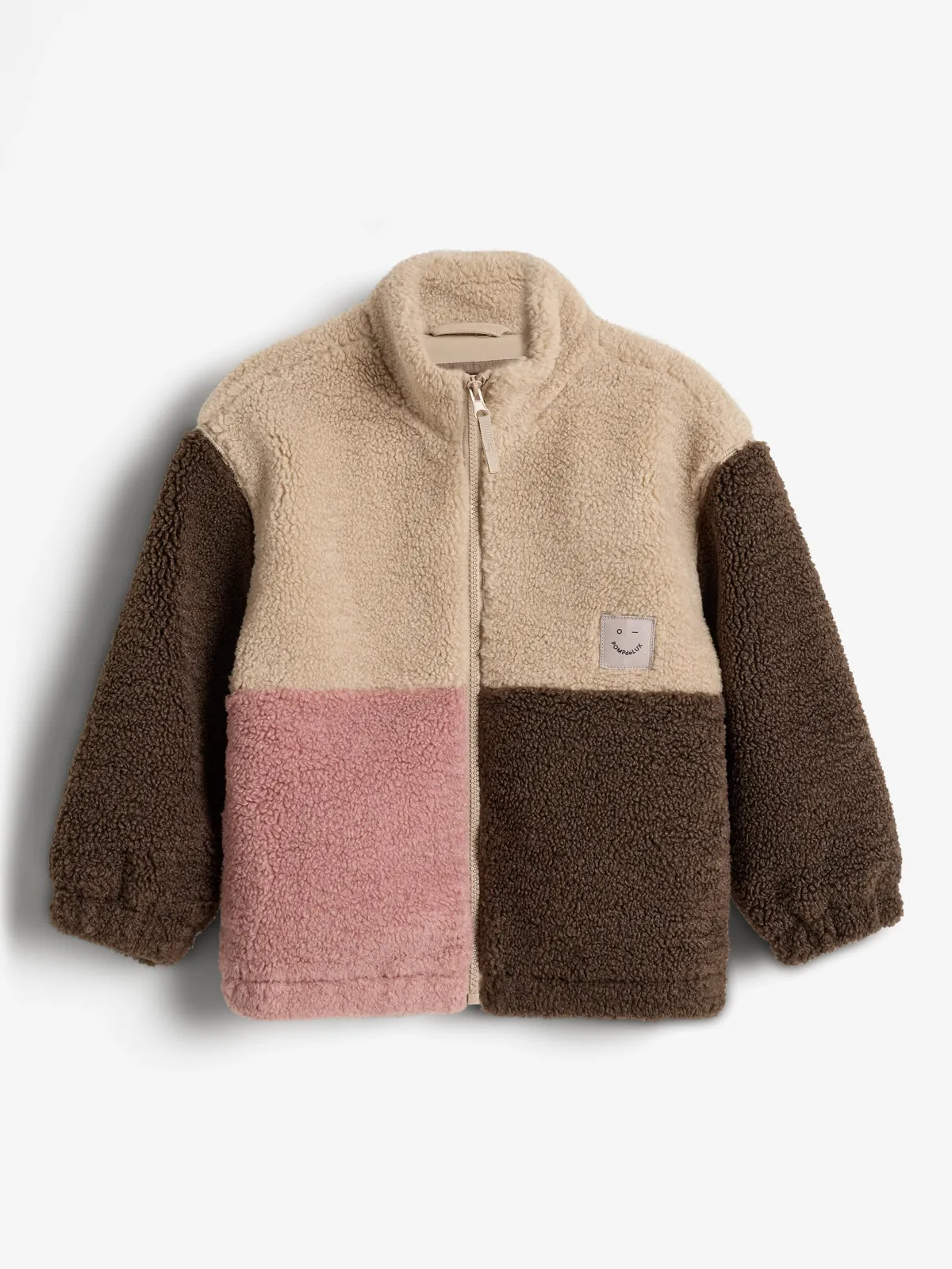 Colorblock Teddy Jacket - Kids - Dusty Rose/Beige/Dark Earth