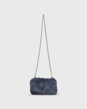 Convertible Muff Bag in Steel Blue Rabbit