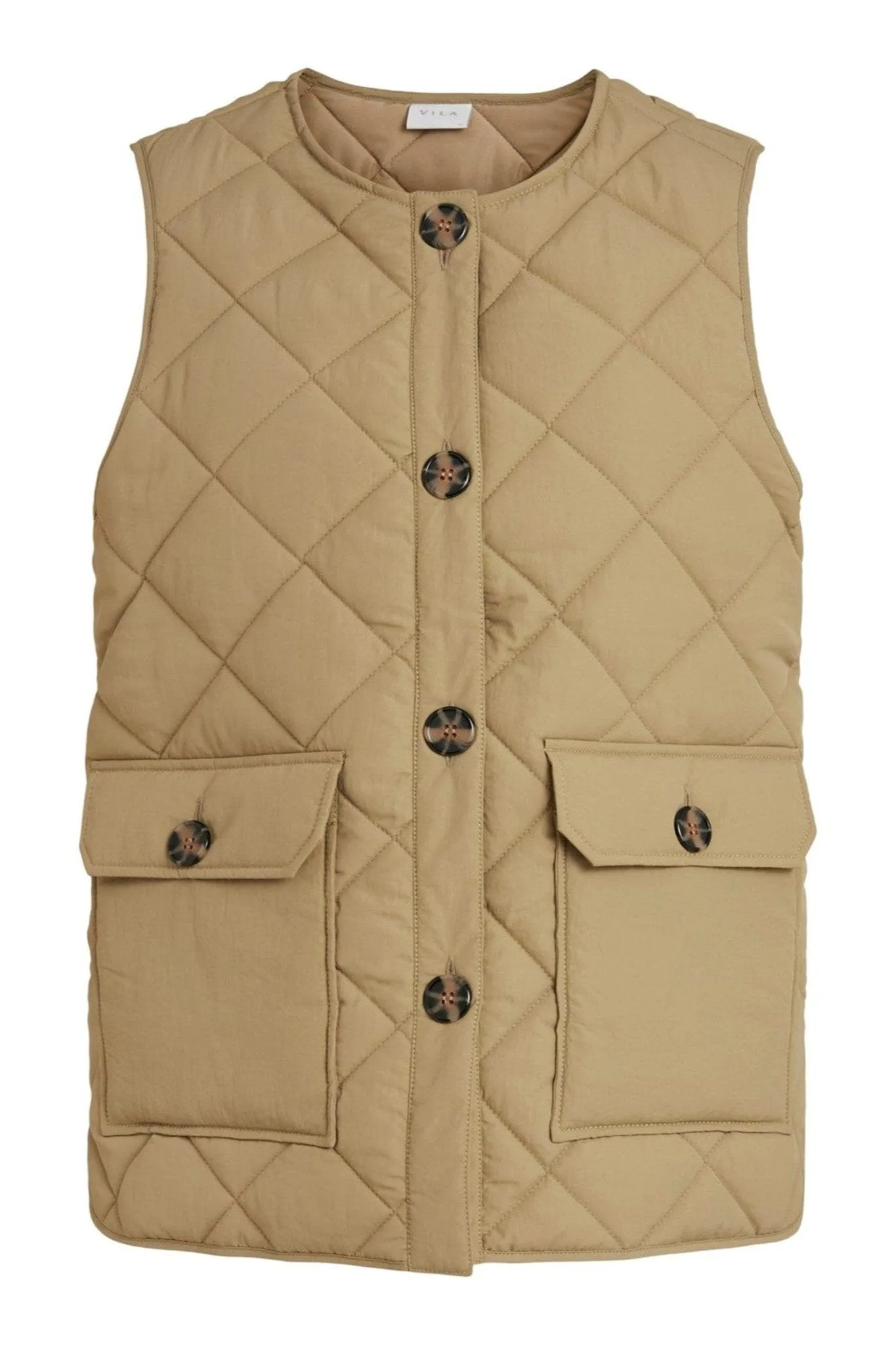 Cooli Quilted Short Waistcoat - Sand