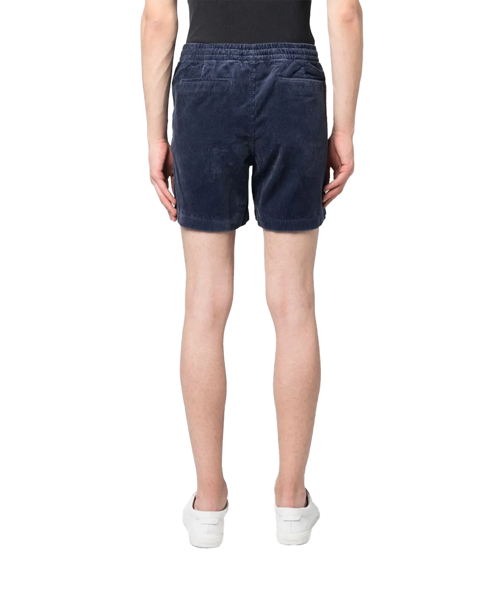 Corduroy Drawstring-fastening Shorts - Navy