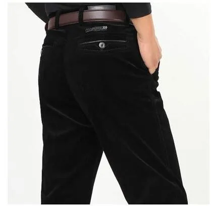 Corduroy pants loose middle-aged joggers middle-aged men dad installed in autumn and winter 2023 men's casual Trousers for men