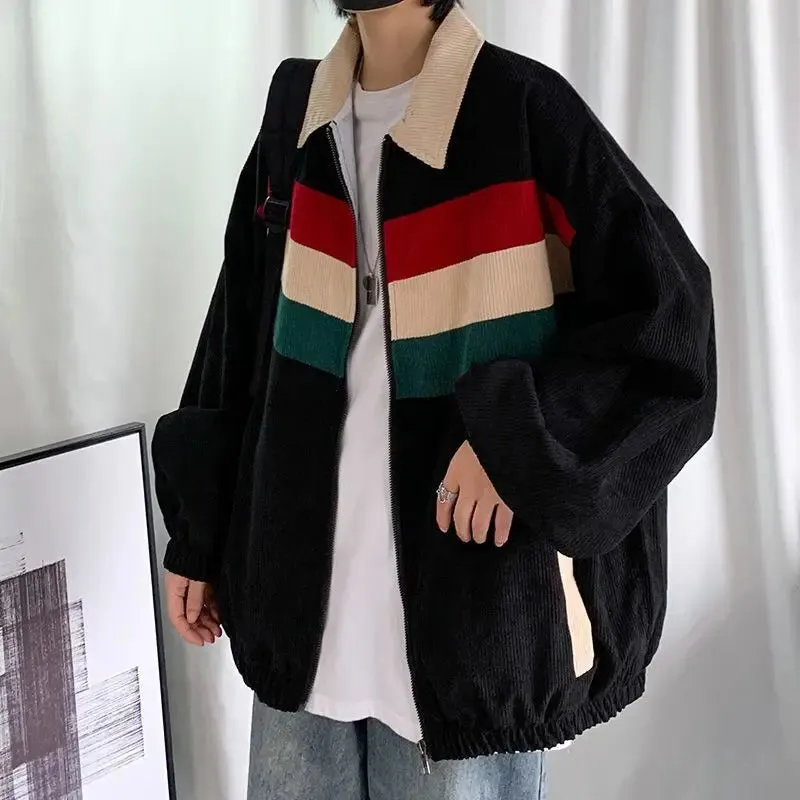 Corduroy Patchwork Retro Loose Jacket