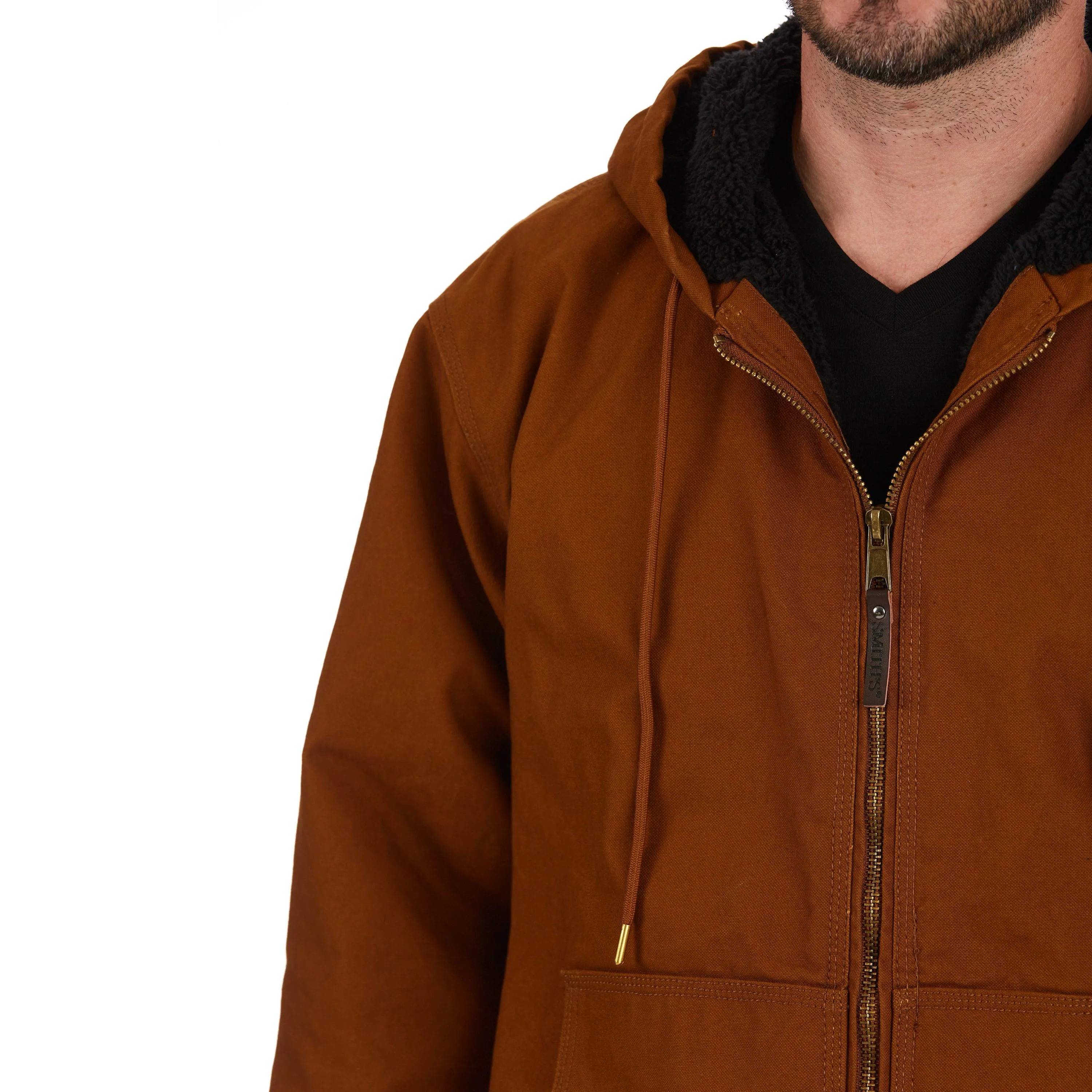 COTTON CANVAS SHERPA-LINED JACKET