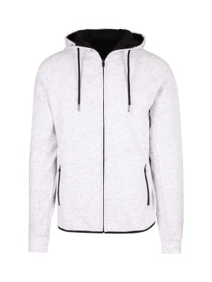 Cotton Face Bonded Polar Fleece Hoodie - White Marle