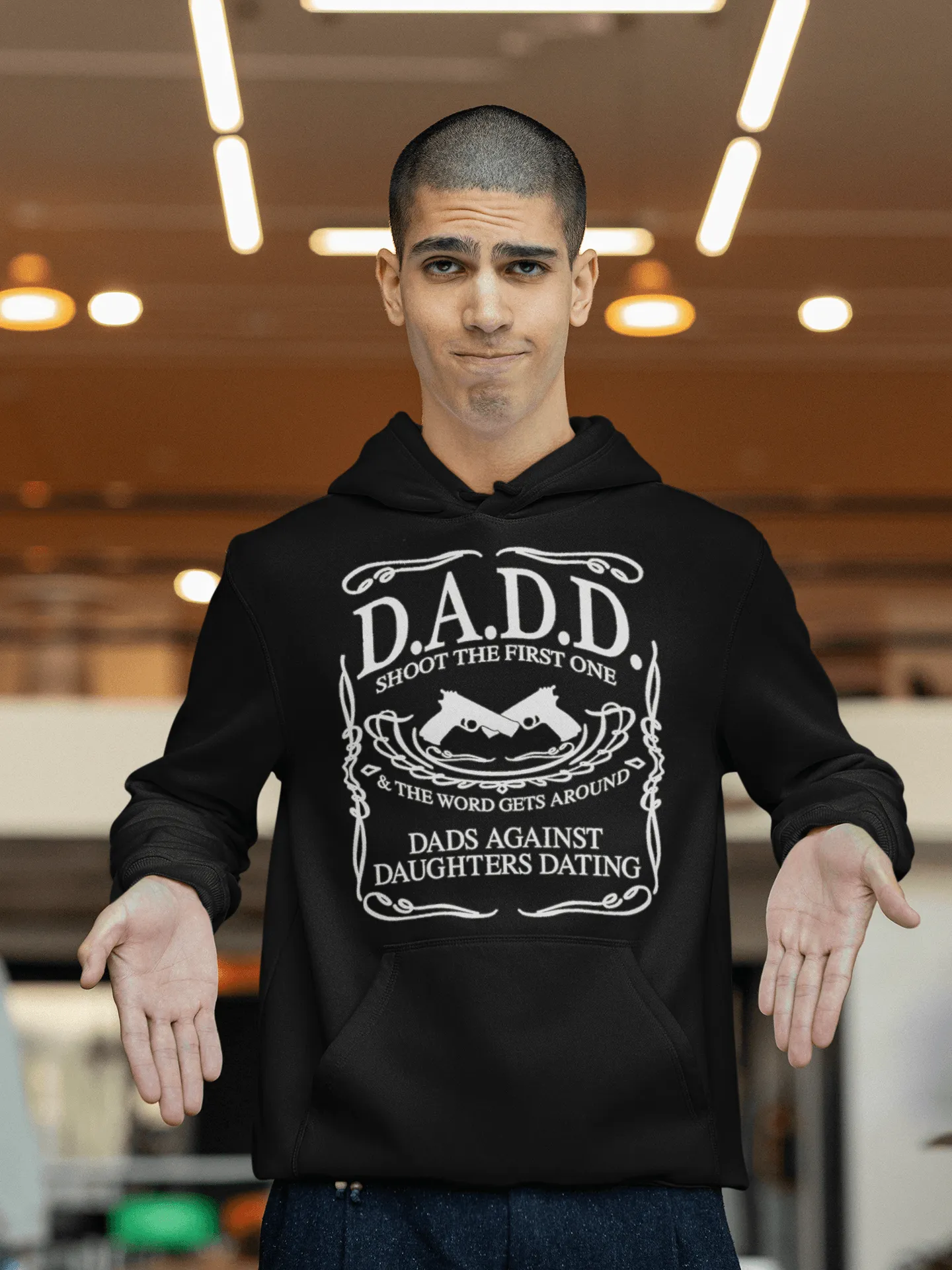 Cotton Soft Feel Midweight Hoodie Dads Against Daughter Dating Unisex Pullover