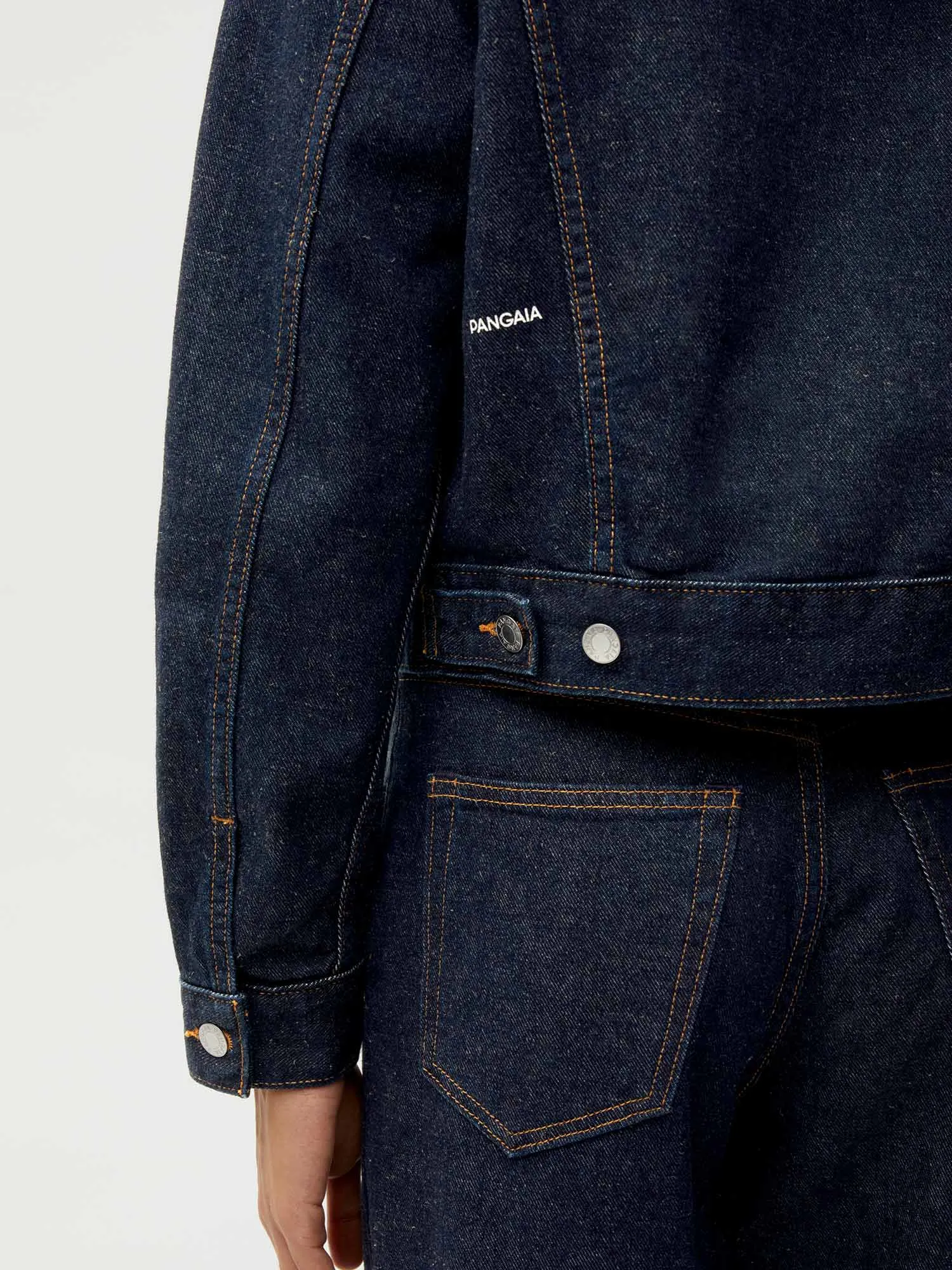 Cropped Hemp Denim Jacket—rinse wash