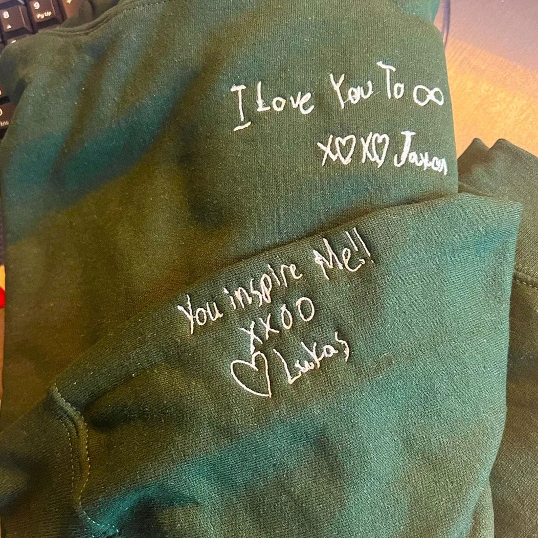 Custom Embroidered Handwriting Hoodie