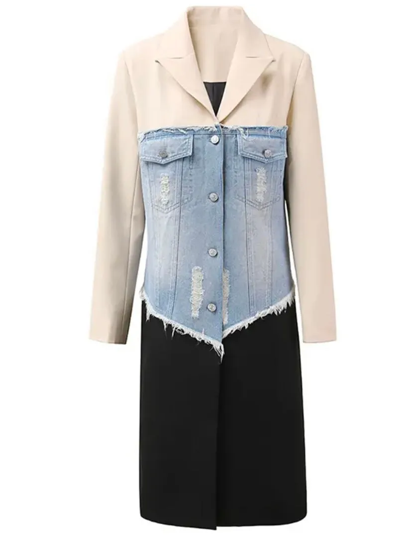 Denim Multi Media Trench