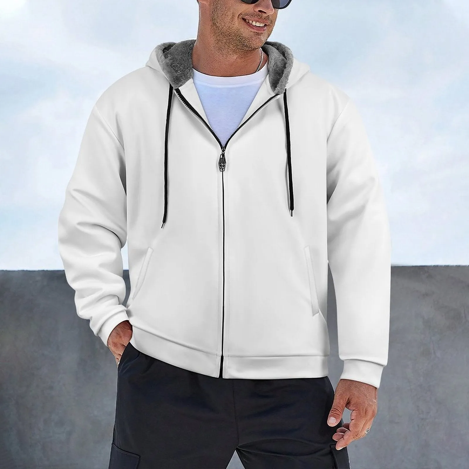 Design Your Own 230gsm Full Zip up Hoodie Jacket with Fleece Lining-S to 5XL