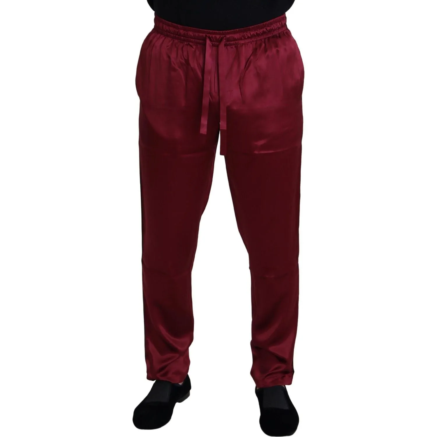 Dolce & Gabbana Silk Lounge Pants in Bordeaux