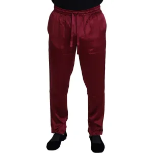 Dolce & Gabbana Silk Lounge Pants in Bordeaux