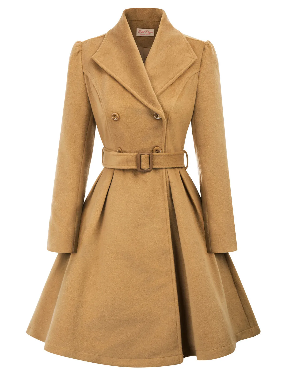 Double Breasted Dress Coats Winter Trench Jacket with Belt