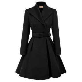 Double Breasted Dress Coats Winter Trench Jacket with Belt