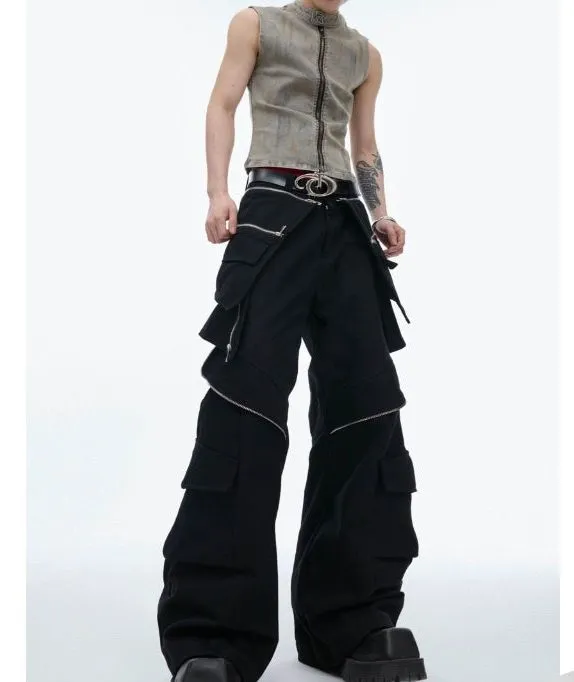 Double Layer Zipped Detail Pants