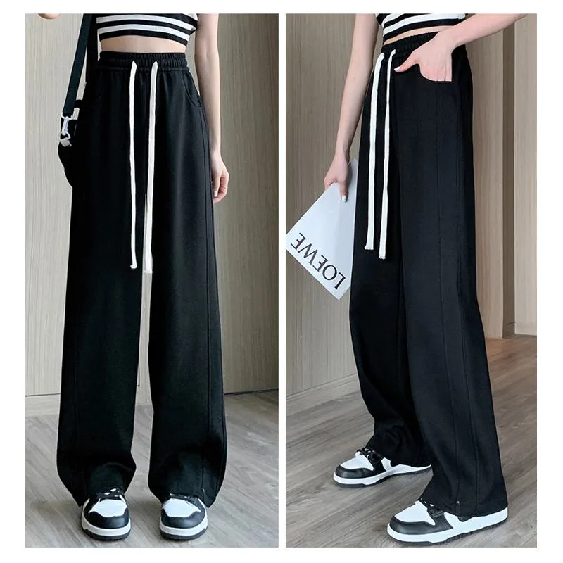 Draping Floor-Length Loose Fit Sports Street Style Pants