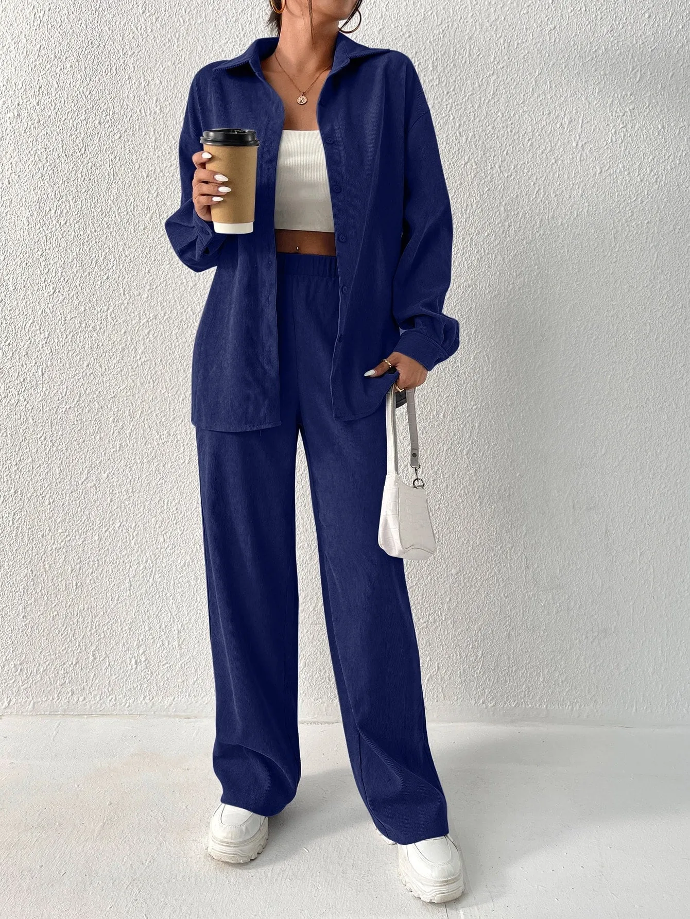 Drop Shoulder Corduroy Blouse & Pants FW22 - FD