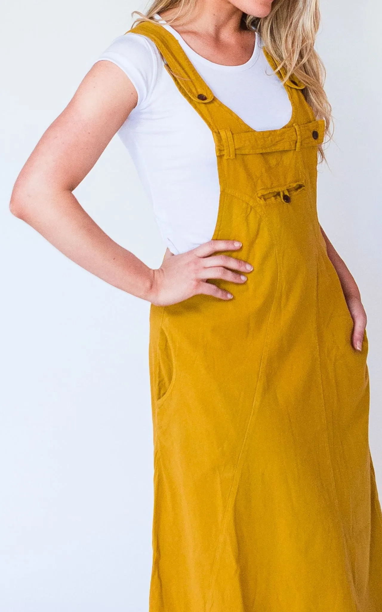 Dungaree Dress - Mustard