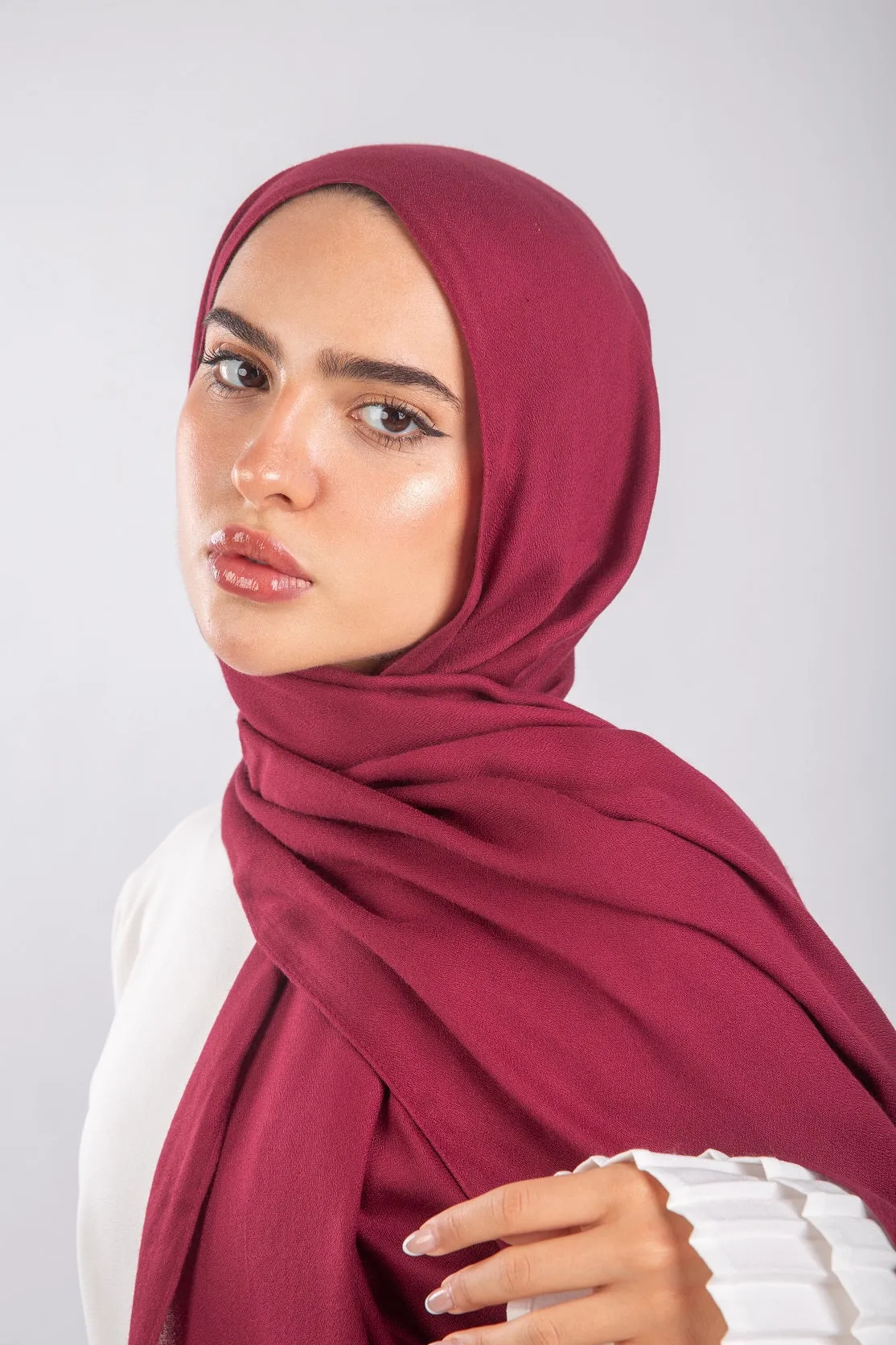 Elegance Modal Hijab - Wine Red