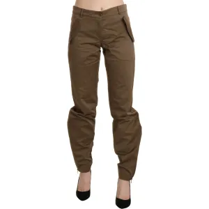 Ermanno Scervino Chic Brown Mid Waist Straight Trousers