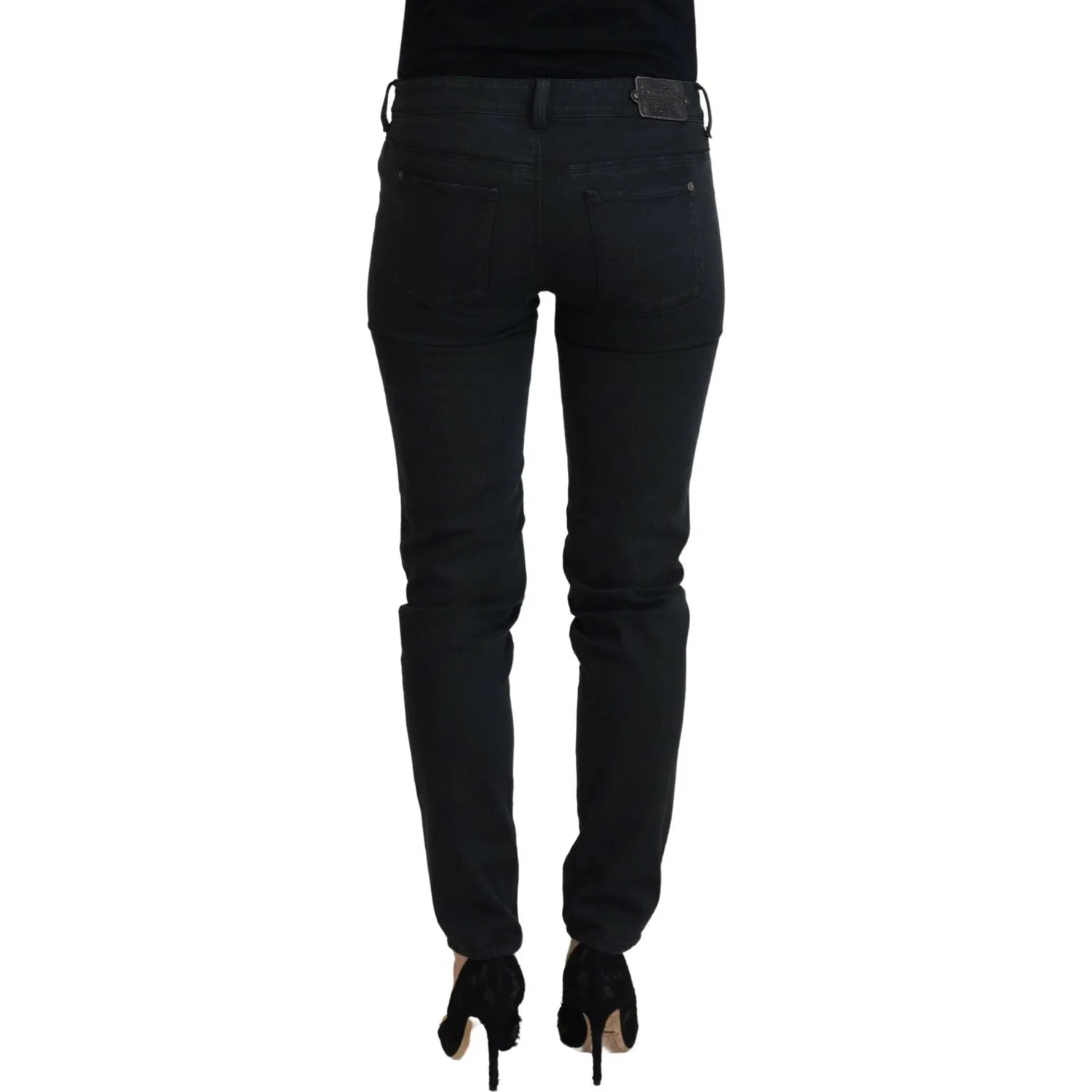 Ermanno Scervino Chic Low Waist Black Skinny Jeans