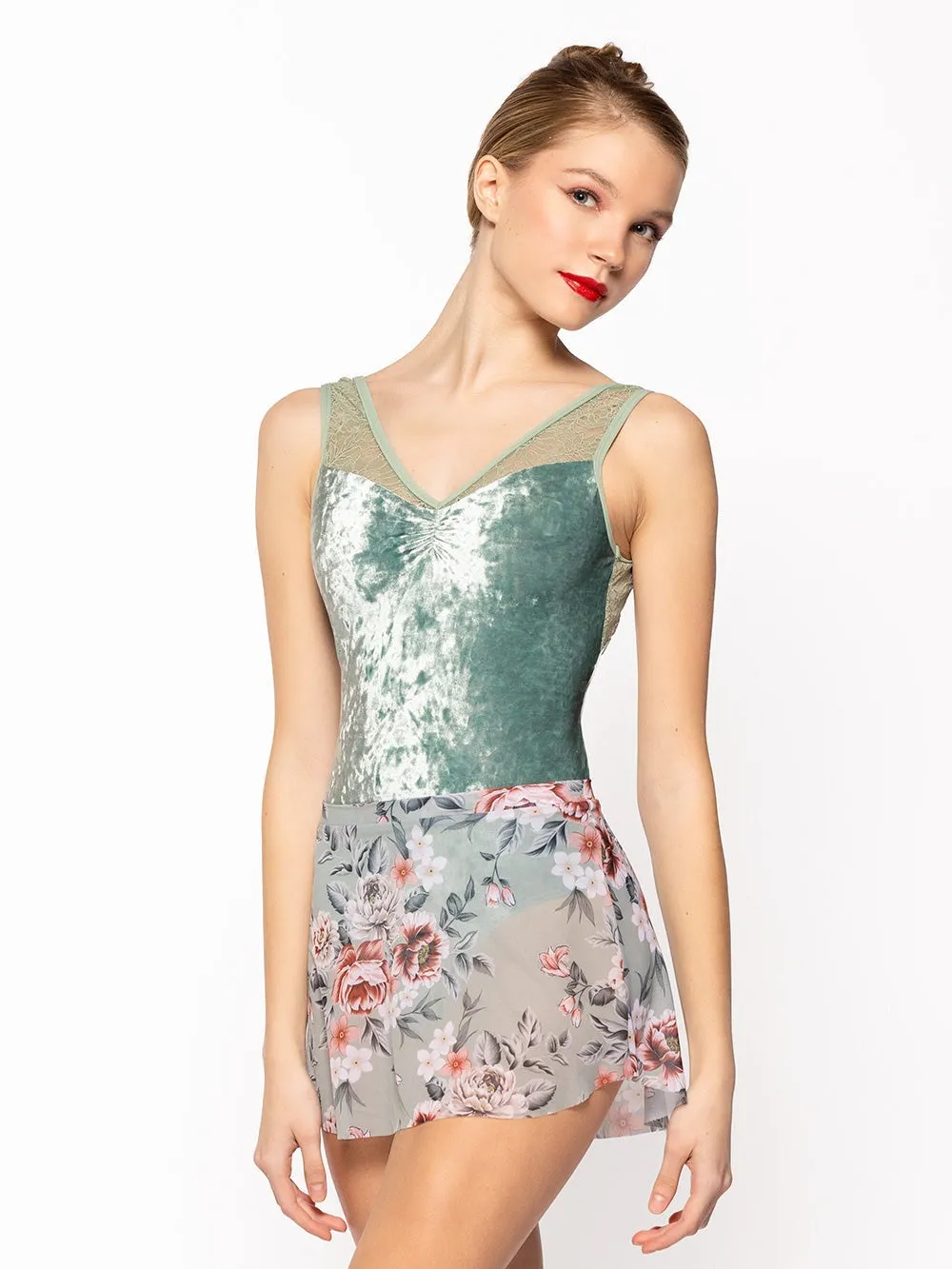 Fabiola Leotard Paradise Garden Crushed Velvet RTW