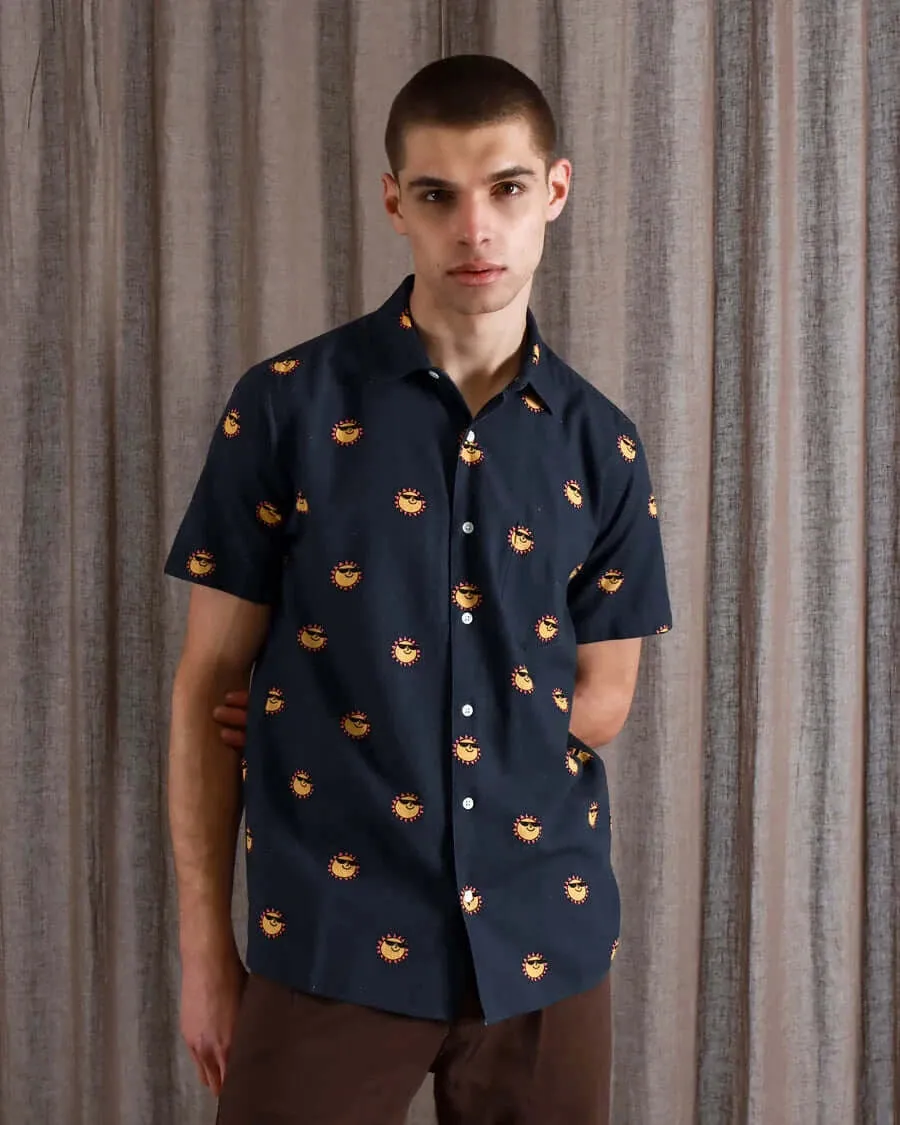 Far Afield CLASSIC Shirt Sun Print Navy Iris